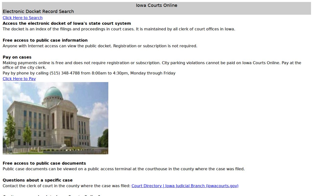 Carroll County warrant lookup starting at Iowa Courts Online public case search