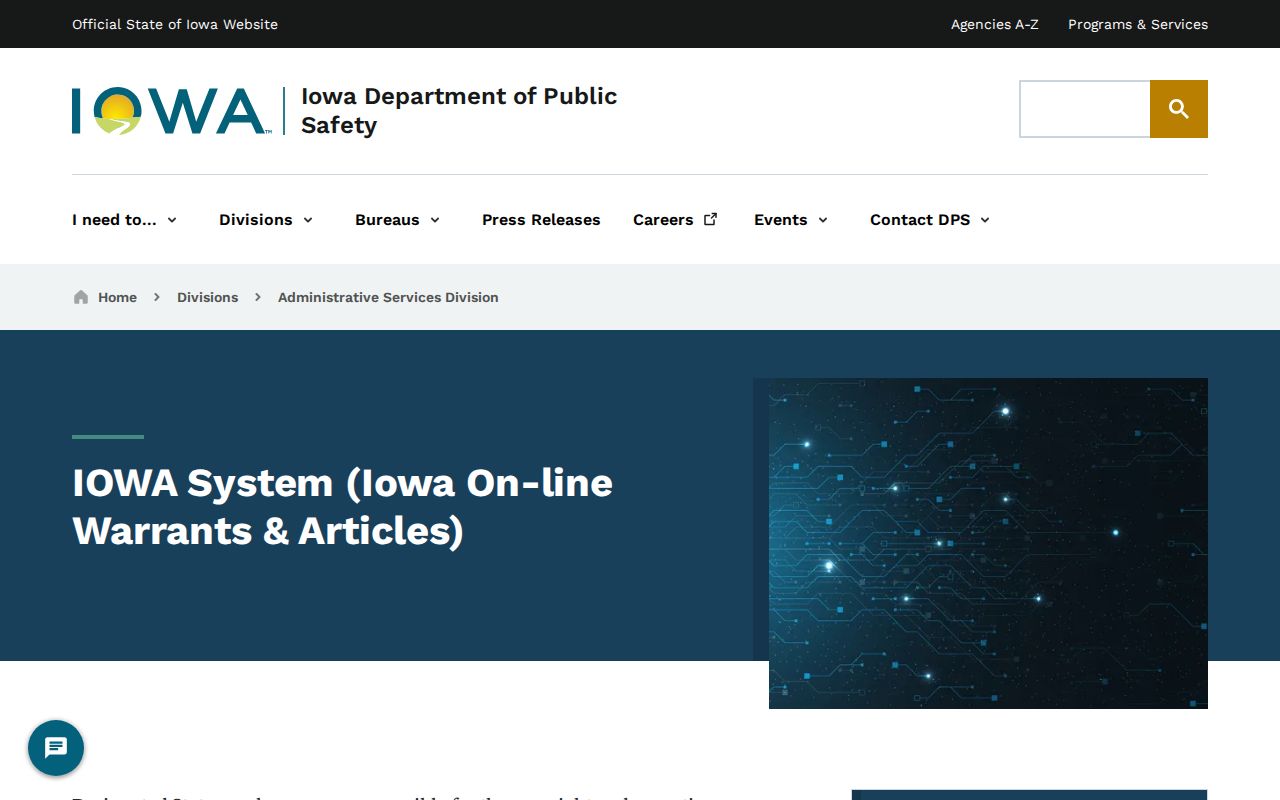 Carroll County outstanding warrant context in the restricted Iowa law-enforcement system